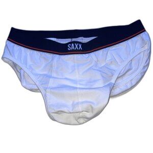 SAXX Nonstop Stretch White Cotton Briefs BallPark Pouch Mens Large